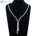 Tianyu Gems Luxury Style Forever Colorless Round Moissanite Diamond White Gold Plated Charming Sterling Silver 925 Necklace