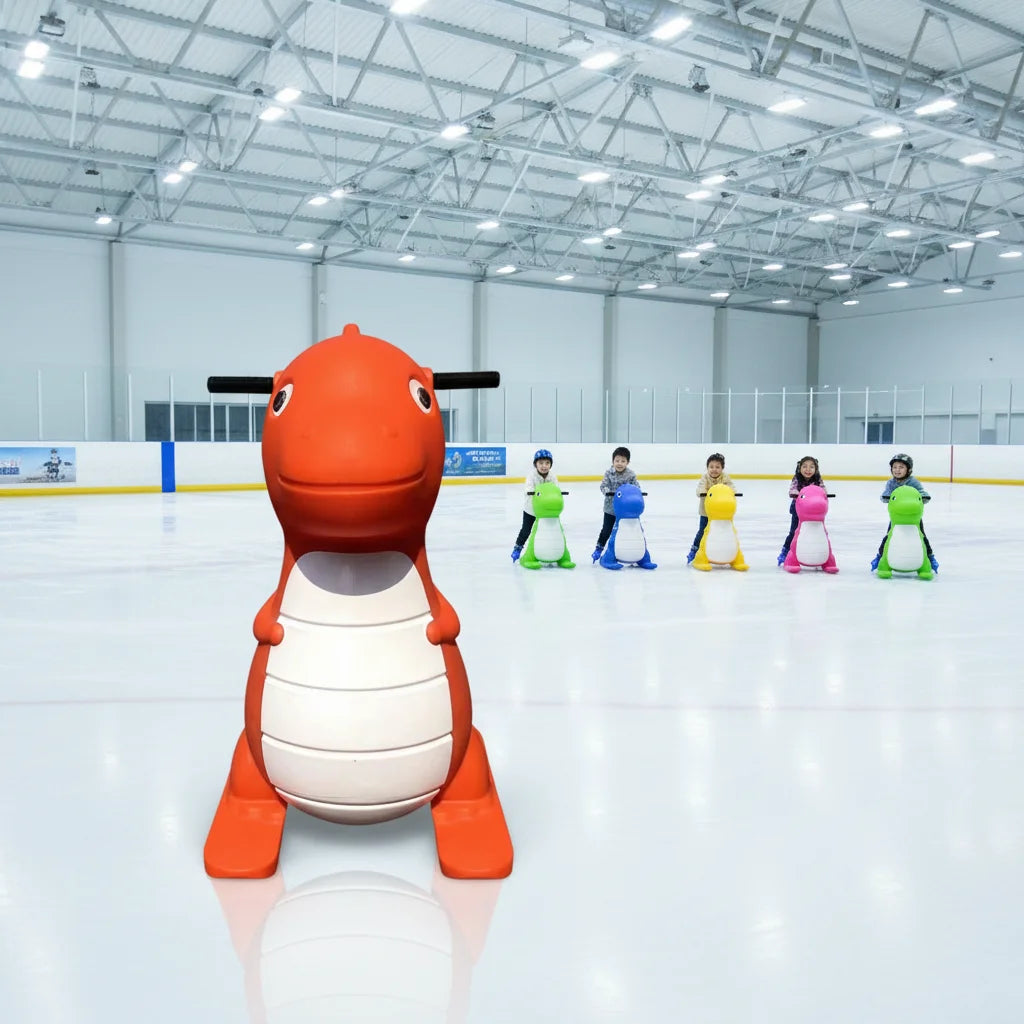 QIQU Winter Theme Park Assistant Kids Safety Skate Aid Ice Rink Equipment for Beginners Dinosaur Ice Skate Trainer Pusher