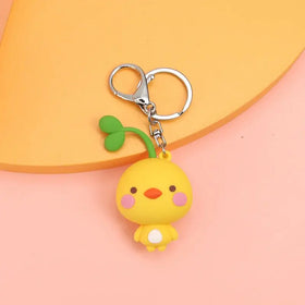 Cute Soft Silicone Bean Sprouts Animal Frog Bear Rubber Key Chains Cartoon 3D PVC KeyChains Car Keyring Bag Pendant Couple Gifts