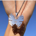 Wholesale Trendy Flame Burning Butterfly Stainless Steel Pendant Necklace with Box Chain for Men's/Women's Party & Gift