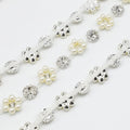 Garment Decorative Pearl Beaded Flower Trimming Pearl Rhinestone Embellishment Cup Chain Wedding Dress Pearl Trim
