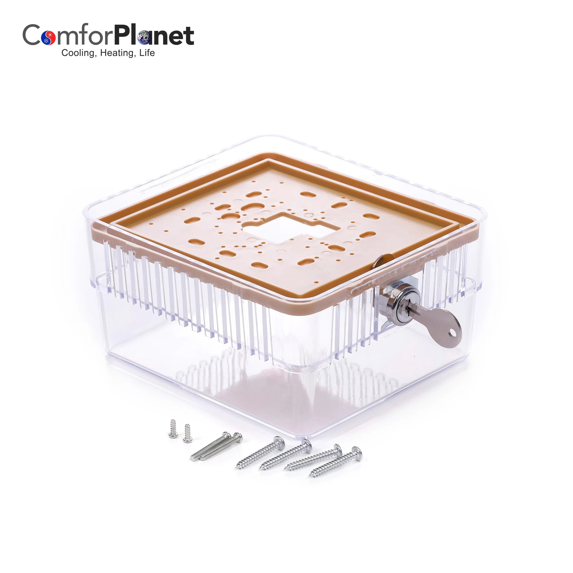 Air Conditioner Transparent Plastic Universal Thermostat protection Guard Box with Lock