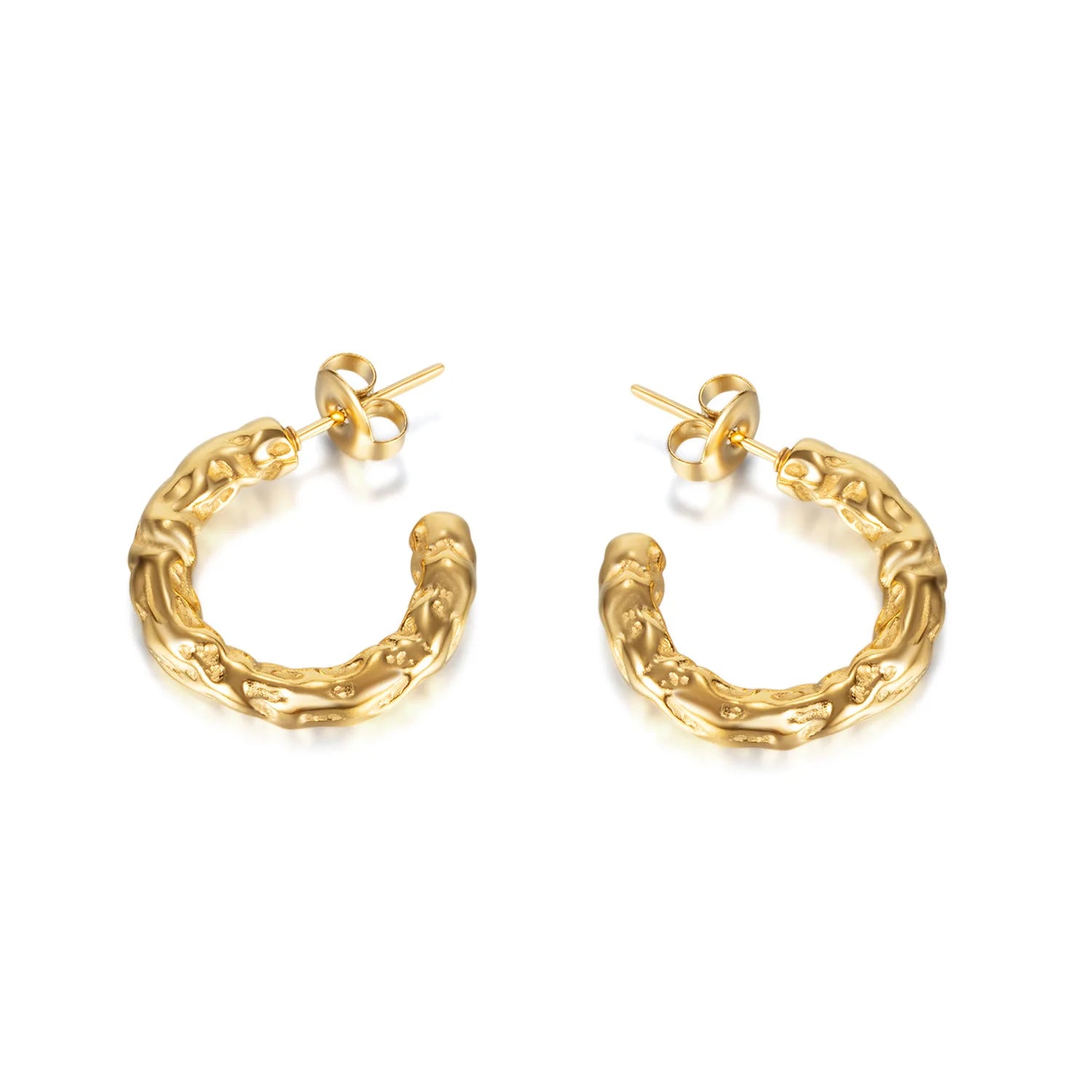 Stocks Selling Fashionable Earrings Punk Style 18K Gold Plated Stainless Steel C Earrings Wholesale Price 2022 New Jewelry