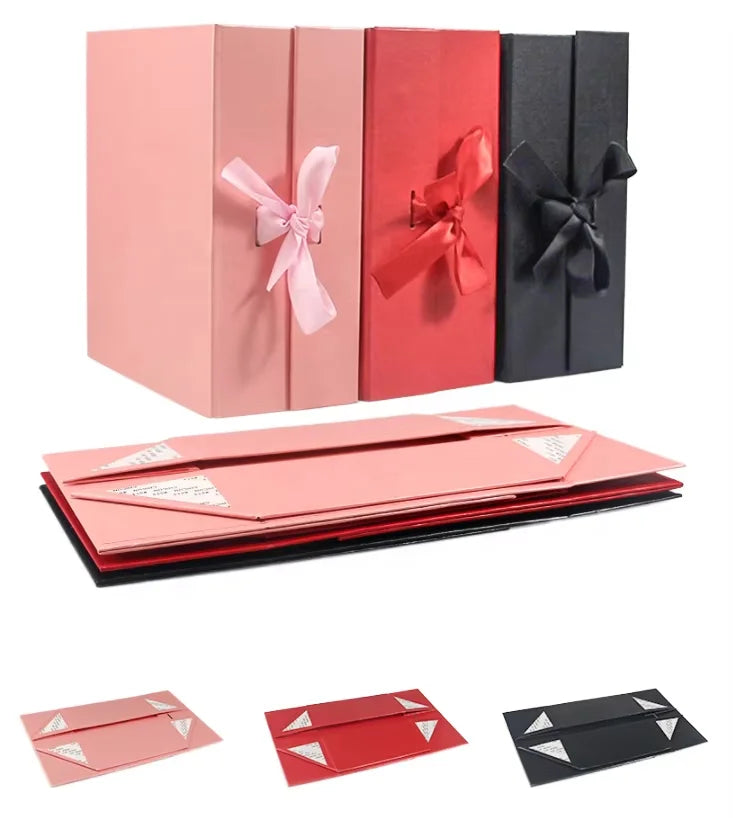 Hot Sale Exquisite Personalized Custom Color Printed Sliding Drawer Gift Box Ribbon Bow logo Jewelry Packaging Box