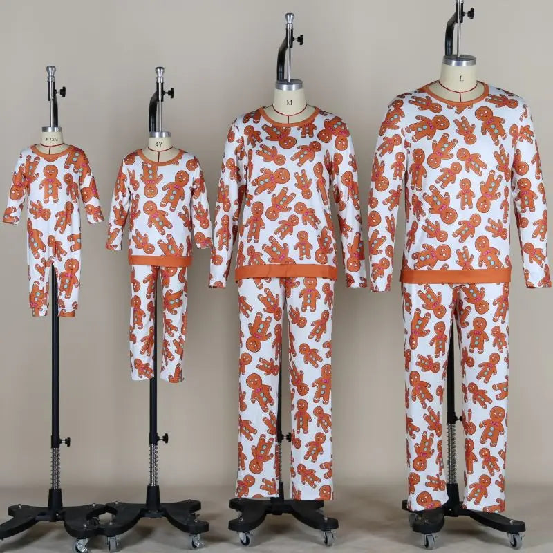 New Pajamas Cartoon Character Printed Pajamas Pants Christmas Parent-child Clothing for a Family of Three Autumn Home Clothing