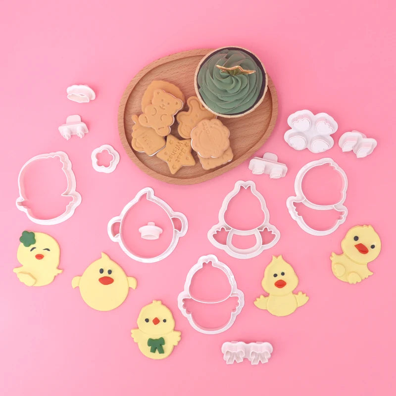 Children's Day Theme White Cute Chick Cookie Cutter Plastic Cake Decoration Kitchen Mold