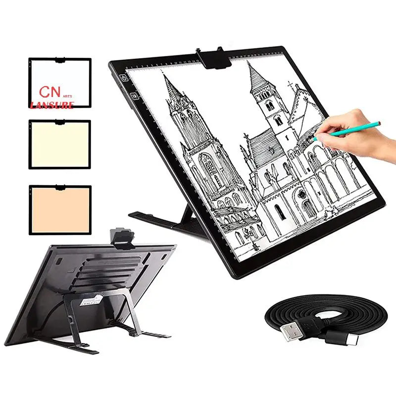 LS New A3 Portable LED Copying Table with Magnetic Absorption Battery Bracket for Painting Still Life Subjects