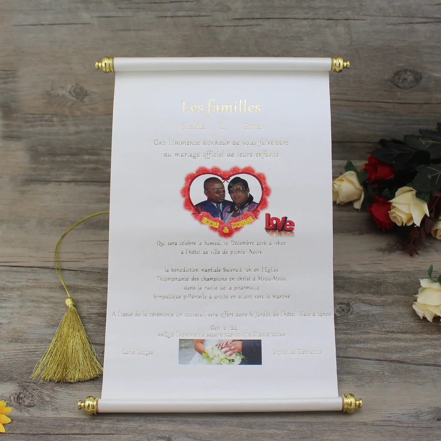 Hot Stamping DIY Craft Foil Text Luxury Pearl Paper Scroll Premium Wedding Invitations Angel Cross Tassel Cards Invitations