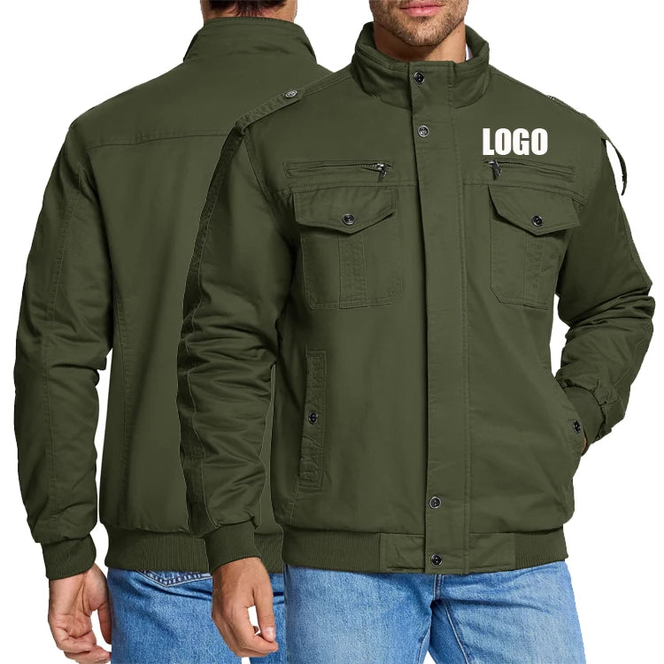 Wholesale High Quality Winter Jackets Zipper Pockets Works Multi-pockets Coats Hiking Warm Cotton Cargo Jackets