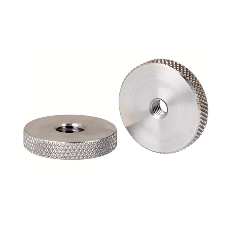 M3 - M10 DIN 467 Stainless Steel 304 Hand Screw Knurled Round Nut Flat Head Knurled Thumb Nuts