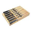14pcs German Stainless Steel Kitchen Knife Pom Handle In-Drawer Wooden Block Kitchen Knife Set