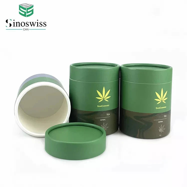 Biodegradable Recyclable Cardboard Tea Paper Tube Canisters Vanishing Custom Size Repeated Use Free Samples-Factory Bulk Price