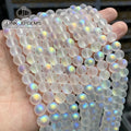 JD Wholesale 4 6 8 10mm Shiny Glass Bead AB Colourful Frost Transparent Loose Spacer Bead for Jewelry Making
