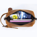 Genuine Crazy Horse Leather Vintage for Toiletry Bag Multifunctional First Layer Cowhide Storage for Men Waterproof Clutch