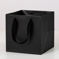 Wholesale Custom Recyclable 250gsm Kraft Paperboard Bags Baking Flower Festival Gifts Square Shape Flexiloop Handle Socks