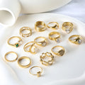 Daily Wear Anti Tarnish Waterproof Jewelry Stainless Steel 18K Gold Pvd Plated Irregular Line Big Zircon Diamond Rings for Women