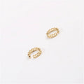Simple Women No Ear Hole Piercing Earrings Hollow 18k Gold Plated Stainless Steel Ear Cuff Earrings