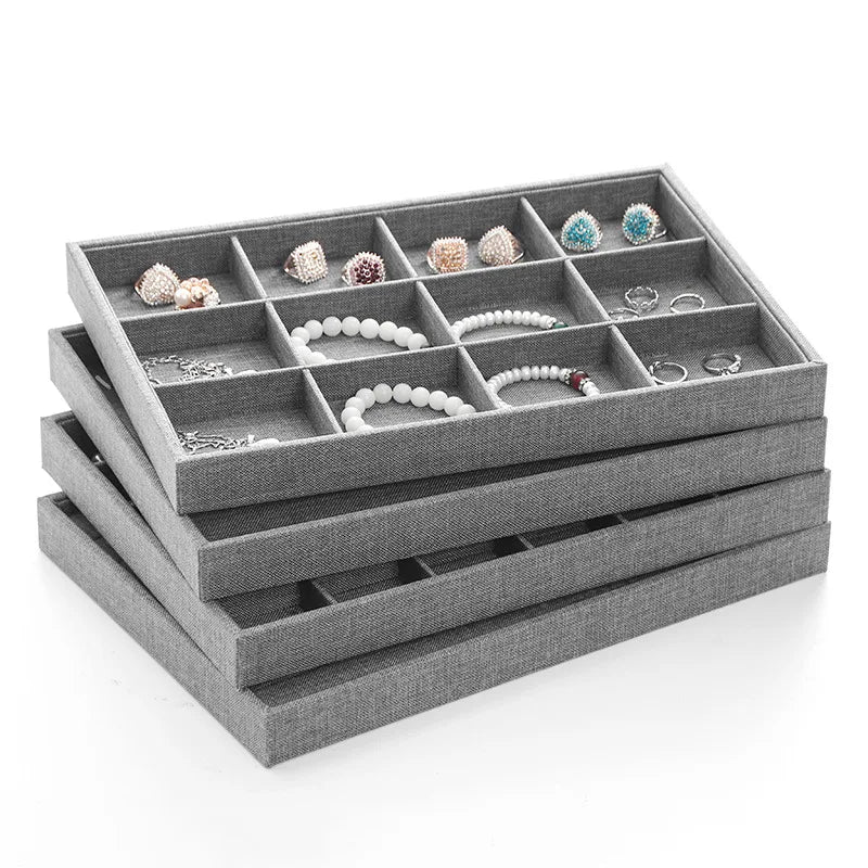 Wholesale Linen Jewelry Tray Display Plate for Necklace Ring Earrings Storage-Premium Props for Jewelry Container