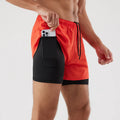 Sports Shorts Track and Field Loose Three Piece Pants Quick Drying Inner Lining Anti Glare Double-layer Fitness Shorts