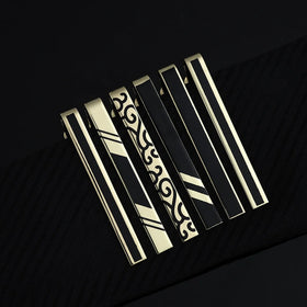 Men's Business Simple Black Tie Clip Classic Fashion Personality Retro Xiangyun Gold Professional Wedding & Party Accessories