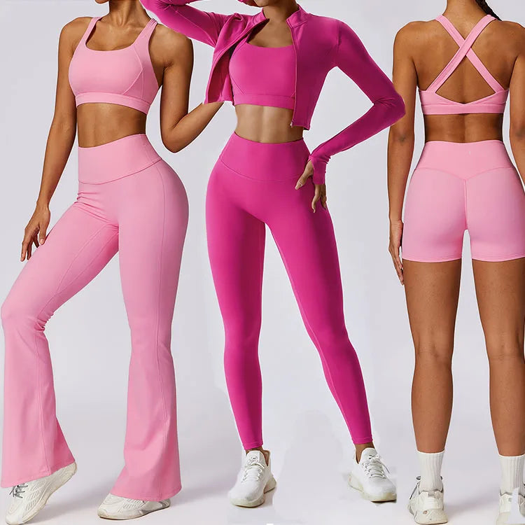 Activewear Legging Suit High Quality 5 Piece Wear Seamless Work Out Gym Fitness Yoga Set for Women