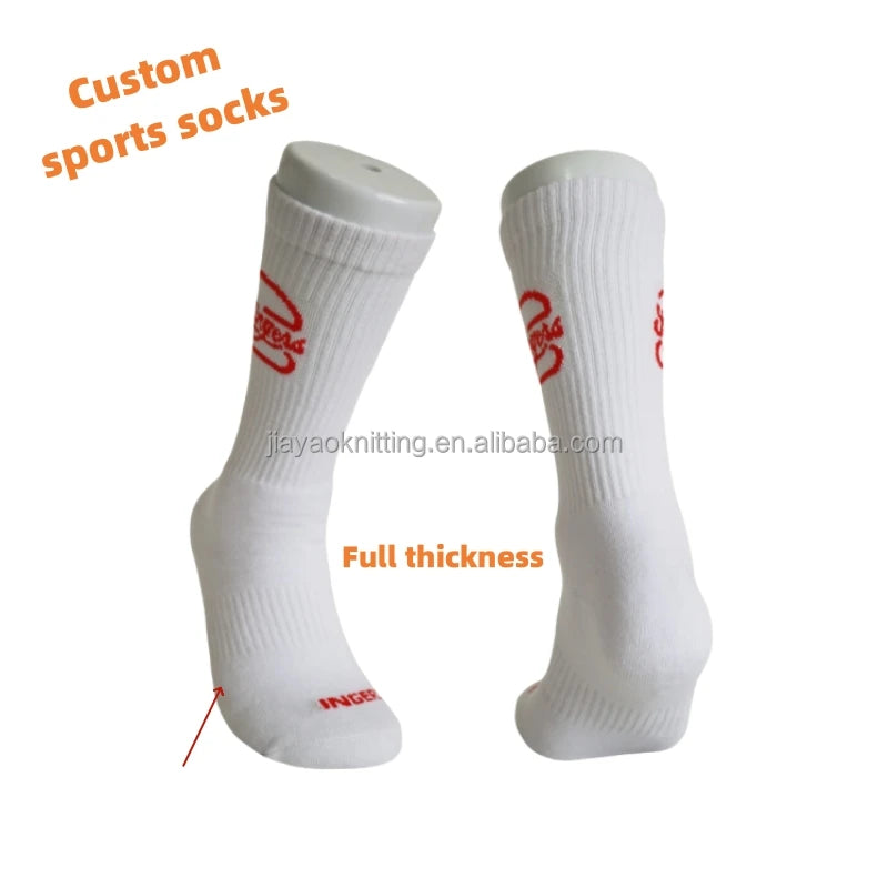 Factory Customized Breathable Mesh Sports Socks White Cotton Crew Full Half Thickness Casual for Men Women with Custom Logo