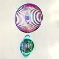 Factory Price Double Wind Spinner 20x35CM Stainless Steel Rotating Metal Sheet 3D Wind Chime Pendant Decoration Gift