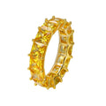 RINNTIN SR48 Fine Jewelry Trendy Real 925 Sterling Silver Rings for Women Men 14K Gold Plated 4A CZ Tennis Rings
