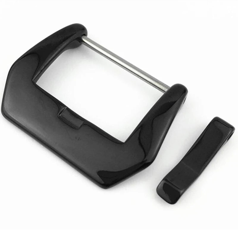 PVD Watch Parts Manufactures 304 Metal Glossy Black Clasp Screw Buckle 18mm 20mm 22mm 24mm