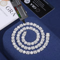 Luxurious Fine Party Mens Jewelry 925 Sterling Silver Hip Hop Moissanite Square Round Mix Geometric Necklace