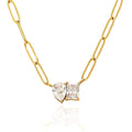 Europe United States Retro 18K Gold-Plated Link Necklace Trendy Style Pear-Squared Zircon Stainless Steel Factory Wholesale