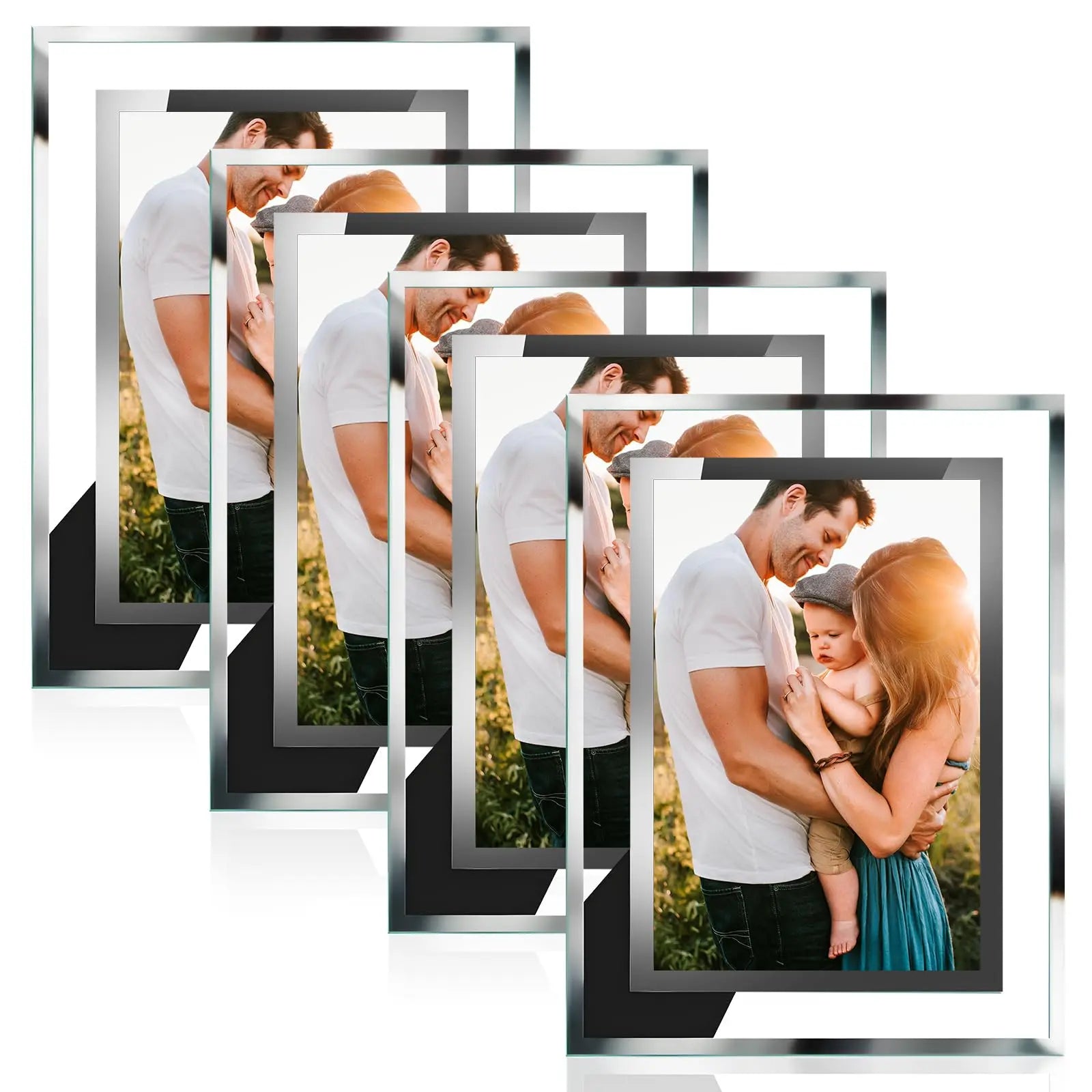 4X6 5X7 Inch A3/A4/A5 Customized Glass Honor Certificate Photo Frames Silver Glass Picture Frame Display Holders