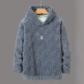 RNSHANGER Autumn Men Hooded Sweater Casual Round Neck Long Sleeved Square Plaid Casual Warm Windbreaker Male Hoodies