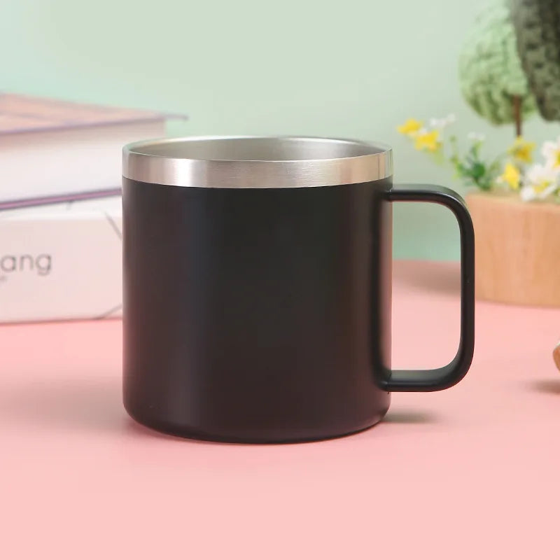 400ml Metal Bear Cup with Handle Double Wall Stainless Steel Coffee Mug