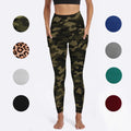 Women's Super Soft Breathable Plus Size Full-Length Yoga Pants Washed Camo Printed High Waist Elastic Waist Pockets