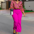 2024 Turkey Design Women Office Suits Women Half Sleeves Outfits Two Piece Set Plus Size High Material Printed Clothes for Women