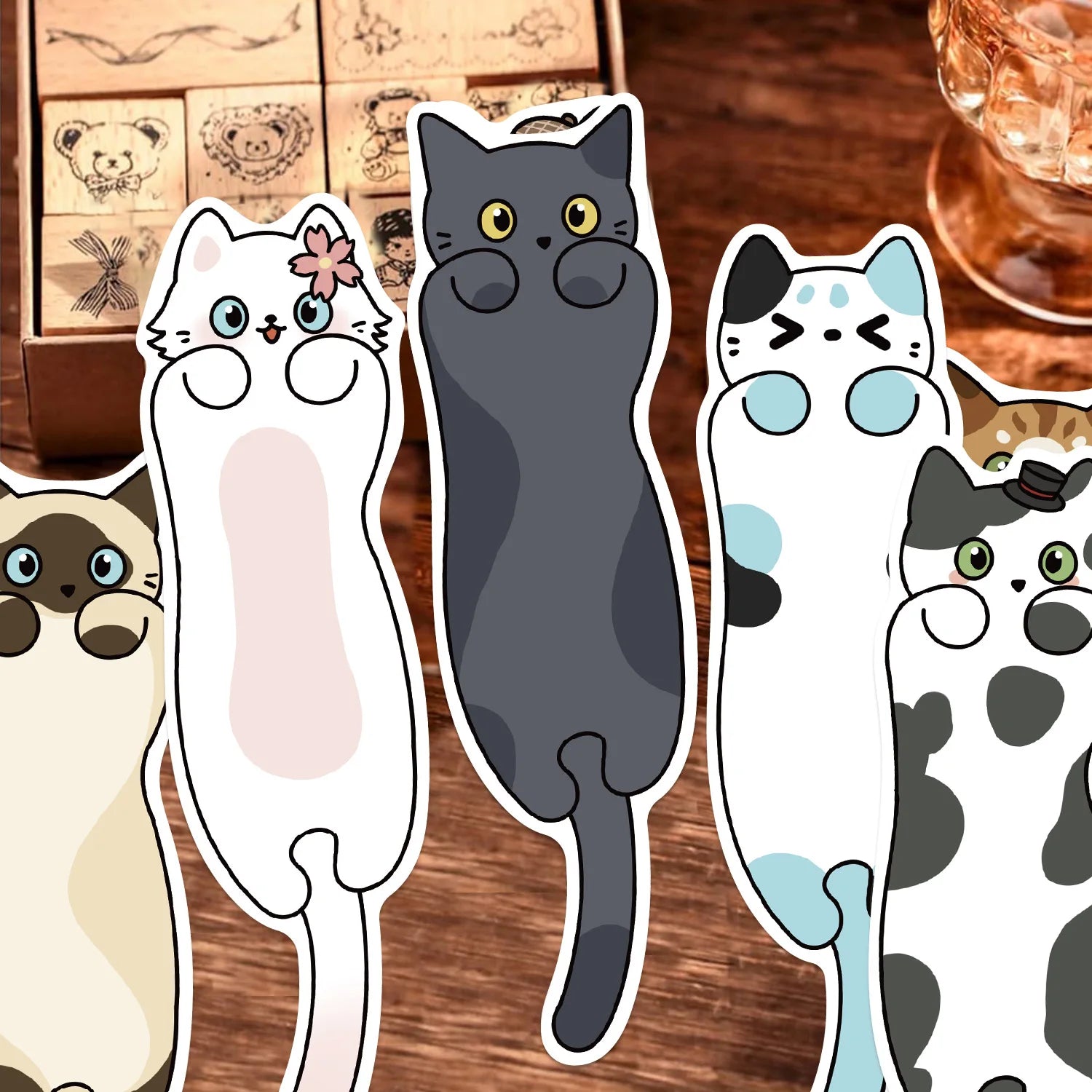30PCS Cute kitty reading book mark lucky cat bookmark