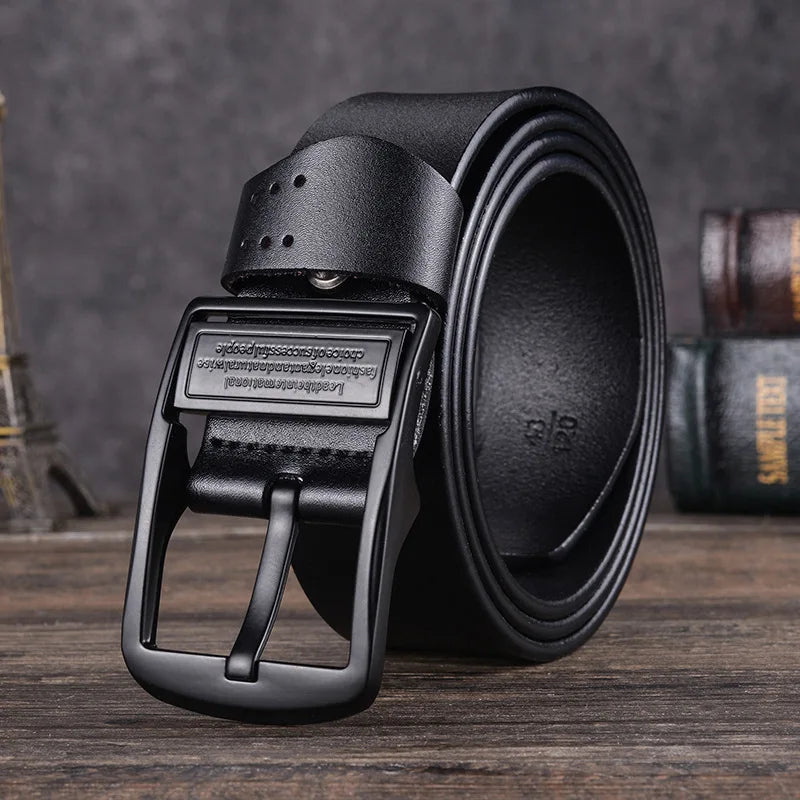 WESTAL Pin Buckle Jeans Waist Belt Elastic Waistband Men's Cowhide Genuine Leather Belts Design Buckle Belt Male Men
