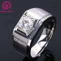1ct Simple Design Jewelry Moissanite Diamond Mens Rings Silver Sterling 925 with White Gold Plated Mens Wedding Ring