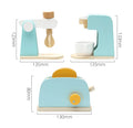Ce Cpc 2025 New Design Wooden Bread Maker Toaster Machine Toys for Children Pretend Play Blue Color Box