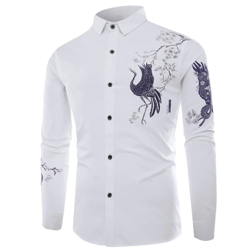 MS-26 New Men's Long Sleeve Shirt Casual Shirt
