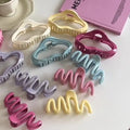 Hot Sale Custom Wholesale Hair Claws Candy Color Elegant Plastic Hollow Square Cross Claw Design