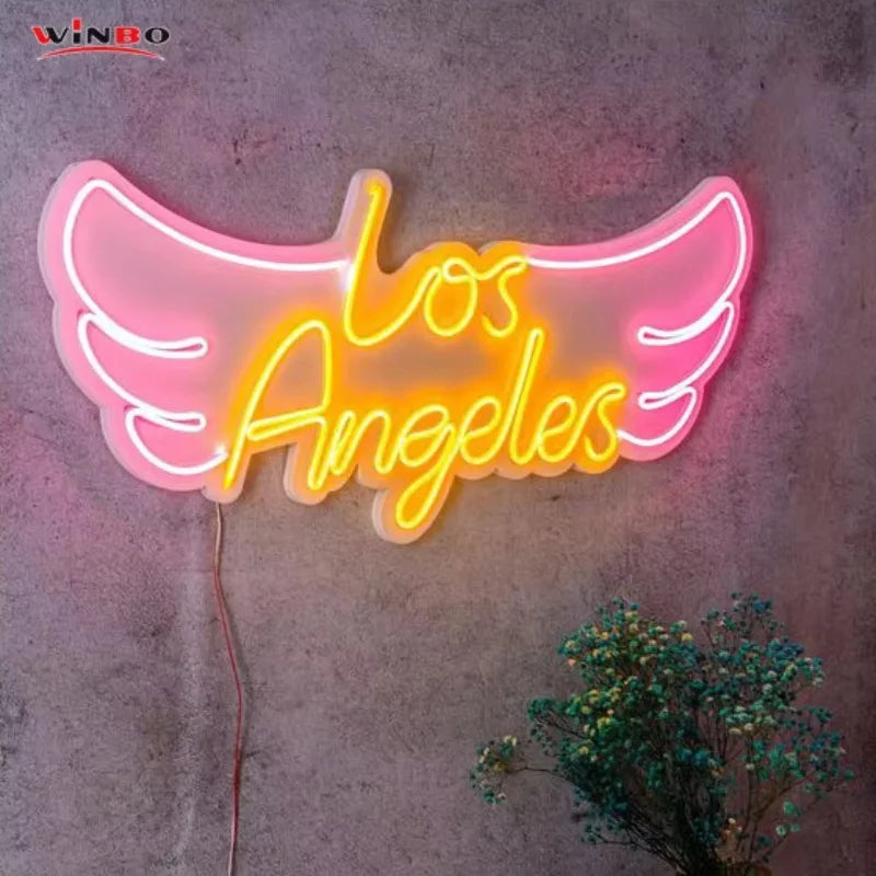 Hot Sale Custom Welcome to Las Vegas Los Angeles Led Neon Sign Wall Mounted Led Neon Light Business Logo Sign Decoration