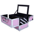 Aluminum Travel Makeup Case Large Foldable Cosmetic Organizer Candy Water Resistant Nail Tattoo Jewelry Case Open Fashion