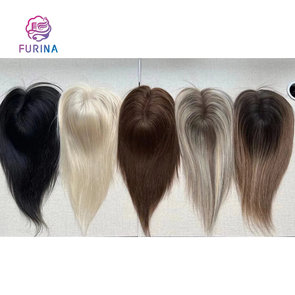 Suitable for All Occasions Europe America Cheap Bulk Silk Base Wigs Topper Natural Mono Human Hair Toupee for Women