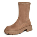2023 Spring New British Style Chelsea Boots Thin Elastic Thick-Soled Knee High Boots Women's Retro Short Boots