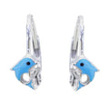 ZHILIAN Cute Cartoon Jewelry Animal Dolphin S925 Sterling Silver  French Lock Hoop Earring for Women