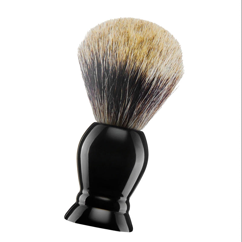 Shaving Brush - Pure 100% Best Badger Hair Barber Grade with Black Heavy Duty All-Resin Handle and Oversized Bristle Head