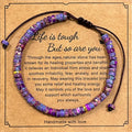 Bohemian 2*4mm Round Sediment Gemstone Healing Bracelet Gift Purple Imperial Jasper Stone Braided Bracelet Birthday Gifts