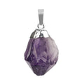 Natural Amethyst Irregular Raw Stone Pendant Healing Crystal  Amethyst Necklace Pendant